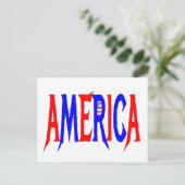 AMERICA USA赤と青 ポストカード (スタンド正面)