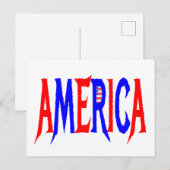 AMERICA USA赤と青 ポストカード (正面/裏面)