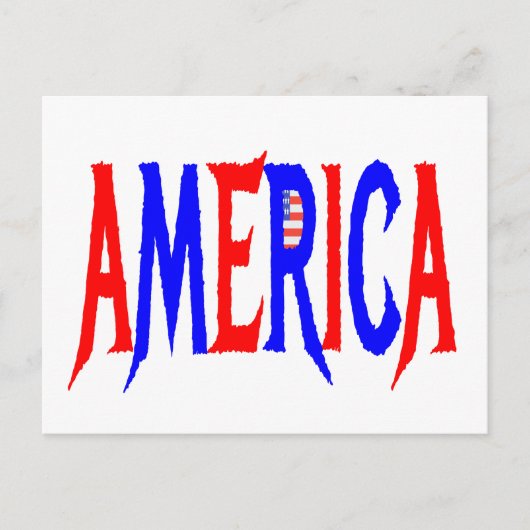 AMERICA USA赤と青 ポストカード (正面)