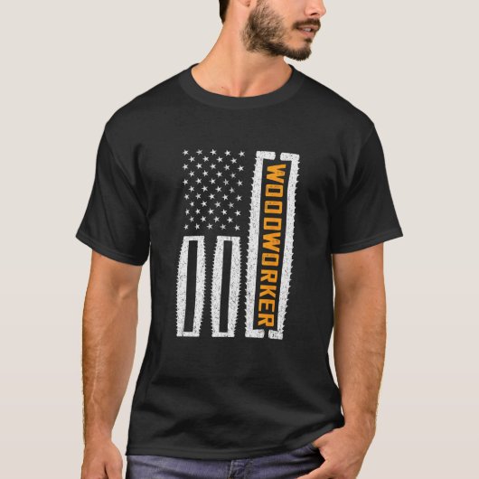 America USA Wood Working Carpenter Woodworking Woo Tシャツ (正面)