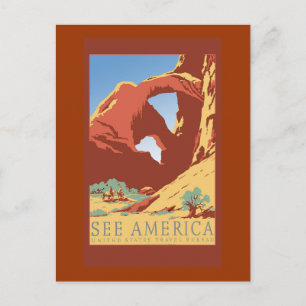 America Vintage Travel Poster on Cardを参照 ポストカード