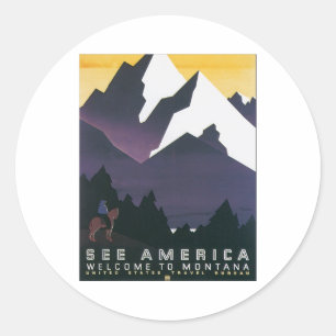 「America Welcome to Montana」を参照 ラウンドシール