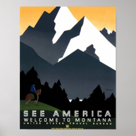 America - Welcome to Montana - WPAを参照 ポスター