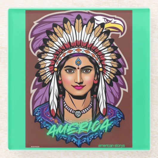 America Women  ガラスコースター (正面)