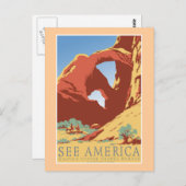 「America WPA Vintage Travel Posterを参照」 ポストカード (正面/裏面)