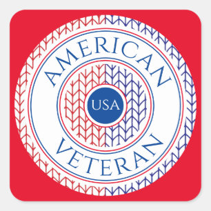AMERICAN退役軍人スモールスクエアステッカー スクエアシール