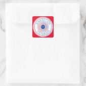 AMERICAN退役軍人スモールスクエアステッカー/赤 スクエアシール (バッグ)