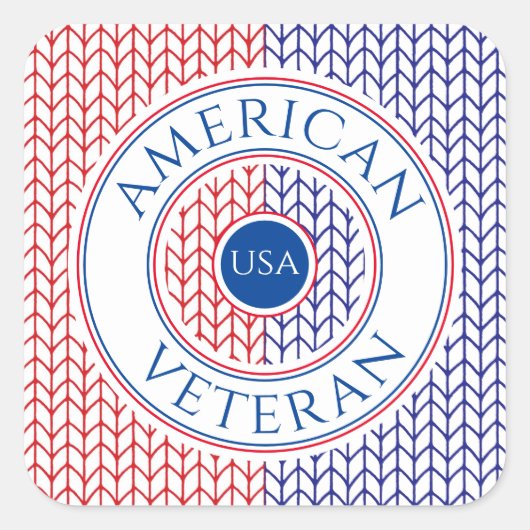 AMERICAN退役軍人ラージスクエアステッカー スクエアシール (正面)