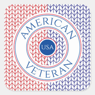 AMERICAN退役軍人ラージスクエアステッカー スクエアシール