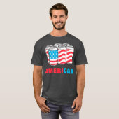 AmeriCan おもしろい 7月4日Beer Patriotic USA Tシャツ (正面フル)