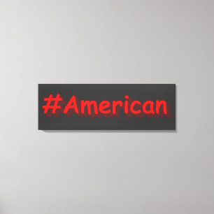 「#American」かわいいデザイン。買今 キャンバスプリント
