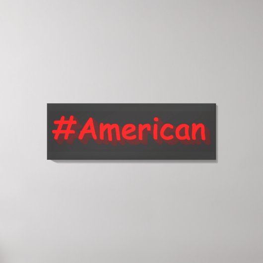 「#American」かわいいデザイン。買今 キャンバスプリント (正面)