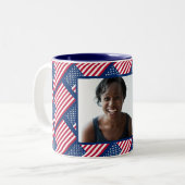 AMERICAN パーソナライズされた MOM最高の写真 ツートーンマグカップ (正面左)