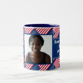 AMERICAN パーソナライズされた MOM最高の写真 ツートーンマグカップ (中央)