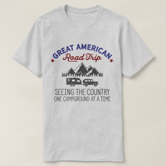American 素晴らし Road Trip T-shirt, RV Camping Shirt Tシャツ (デザイン正面)