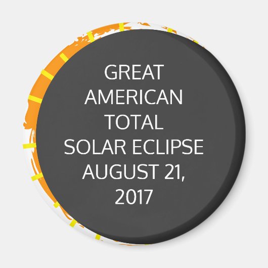 American 素晴らし Total Eclipseのカス太陽のタマイズ マグネット (正面)