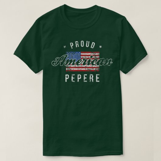 American 誇りを持った Pepere, 7月4日Gift USA  Tシャツ (デザイン正面)