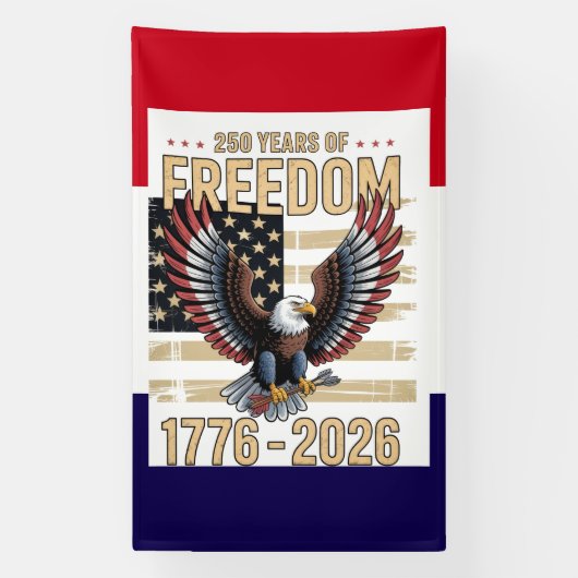 American 250‑Year Freedom Tribute 横断幕 (縦)