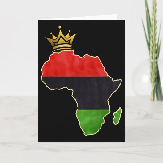 American African Queen Pan Afro Map Flag Black His カード (正面)
