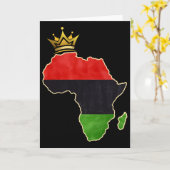 American African Queen Pan Afro Map Flag Black His カード (黄色い花)