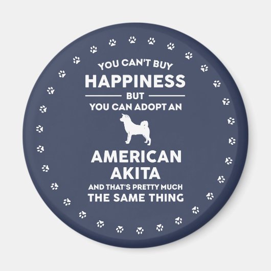 American Akita Adoption Happiness マグネット (正面)