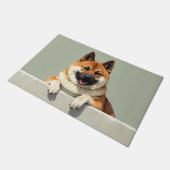 American Akita Dog Doormat Art ドアマット (アングル)