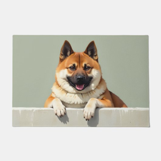 American Akita Dog Doormat Art ドアマット (正面)