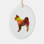 American Akita in watercolor セラミックオーナメント (右)