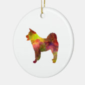 American Akita in watercolor セラミックオーナメント (左)