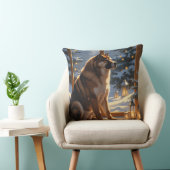 American Akita With Christmas Lights Holiday クッション (椅子)