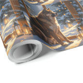 American Akita With Christmas Lights Holiday ラッピングペーパー (ロールコーナー)