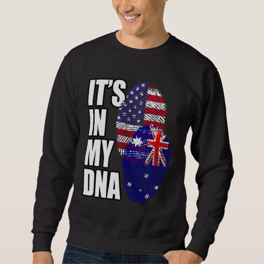 American And Australian Mix DNA Flag Heritage スウェットシャツ (正面)