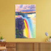 American and Horseshoe滝at Dusk キャンバスプリント (インサイチュ (リビング))