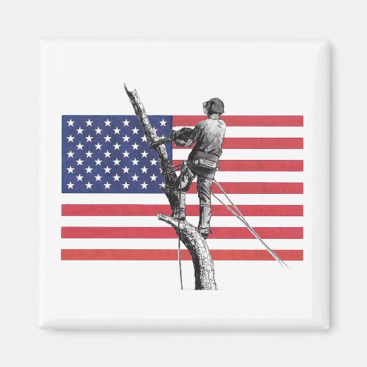 American Arborist Tree Surgeon Chainsaw マグネット (正面)
