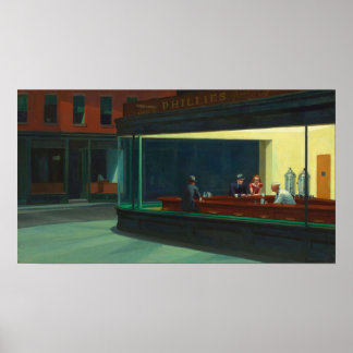 AMERICAN ARTIST Edward Hopper Nighthawks 1942 ポスター