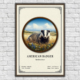 American Badger Zoology Series ポスター