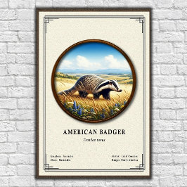 American Badger Zoology Series ポスター