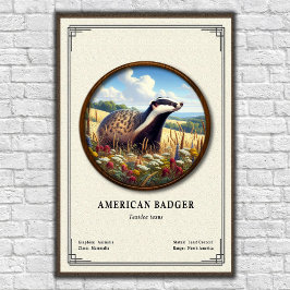 American Badger Zoology Series ポスター