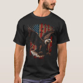 American Bald Eagle Eyes Flag Country 2 Tシャツ (正面)
