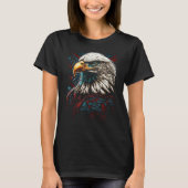 American Bald Eagle Eyes Flag Country 3 Tシャツ (正面)