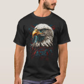 American Bald Eagle Eyes Flag Country 3 Tシャツ (正面)