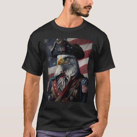 American Bald Eagle Eyes Flag Country 7 Tシャツ (正面)