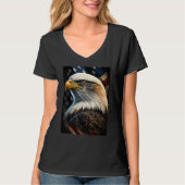 American Bald Eagle Eyes Flag Country Tシャツ (正面)