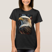 American Bald Eagle Eyes Flag Country Tシャツ (正面)