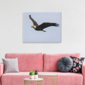 American Bald Eagle In Flight キャンバスプリント (インサイチュ (リビング))
