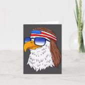 American Bald Eagle Mullet 4th Of July Funny Usa  カード (正面)