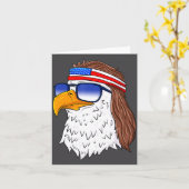 American Bald Eagle Mullet 4th Of July Funny Usa  カード (黄色い花)