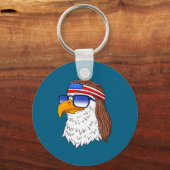 American Bald Eagle Mullet 4th Of July Funny Usa  キーホルダー (正面)