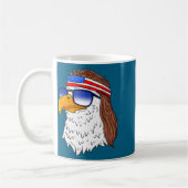 American Bald Eagle Mullet 4th Of July Funny Usa  コーヒーマグカップ (左)