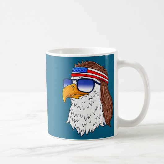 American Bald Eagle Mullet 4th Of July Funny Usa  コーヒーマグカップ (右)